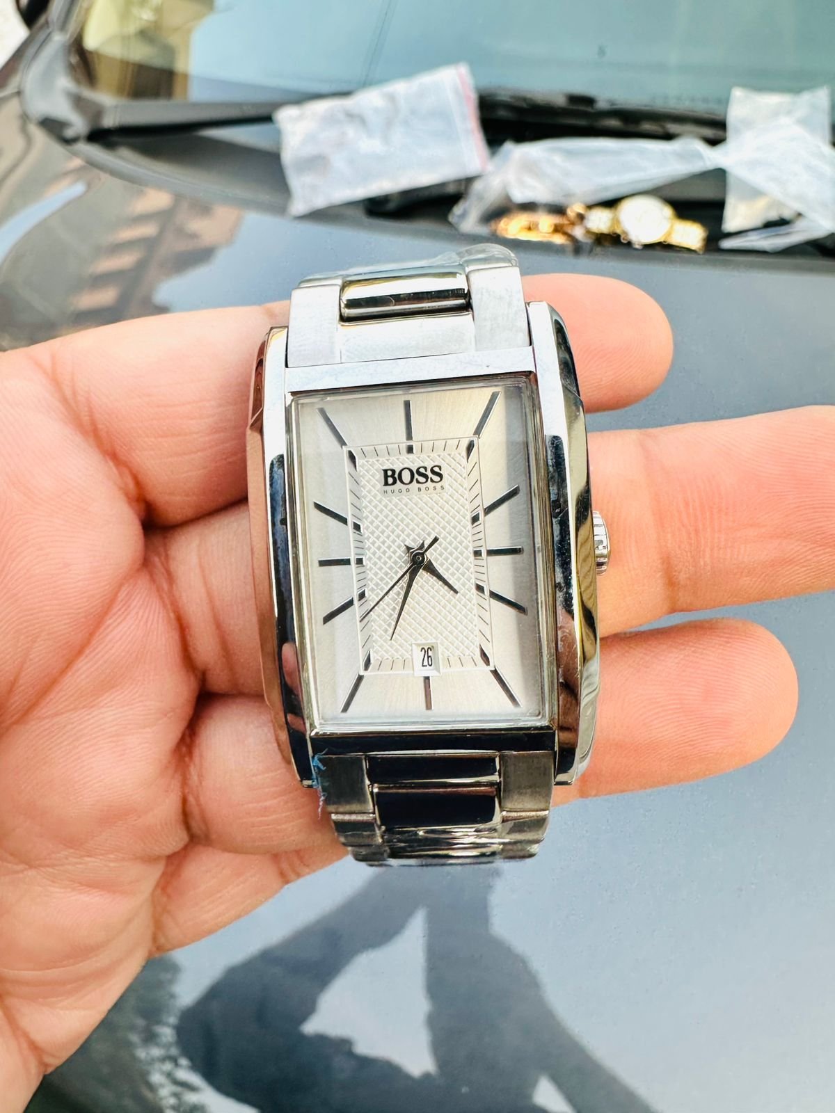 Hugo Boss Branded Tank shaped Watch